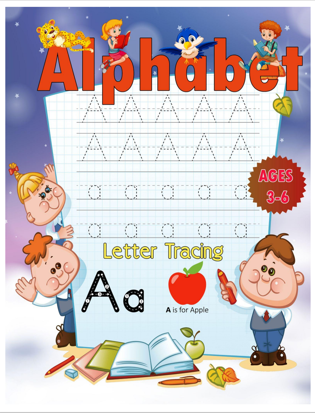 Colorful Alphabet Letter Tracing Worksheet