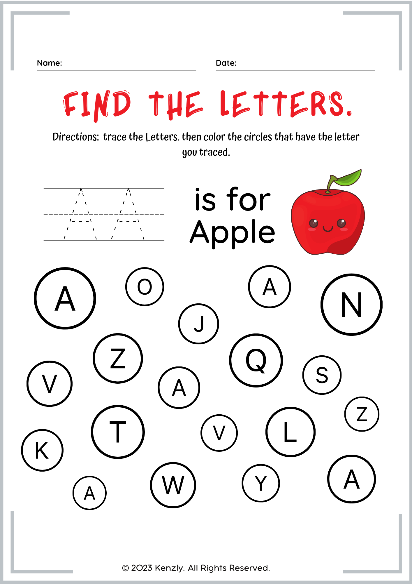 Find the Letter A to Z Alphabet Worksheet (1)