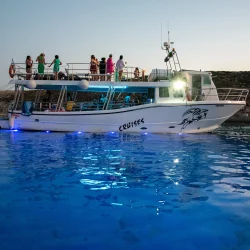 Night Cruise Blue & Crystal Lagoons from Mellieha