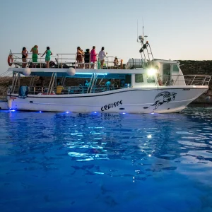 Night Cruise Blue & Crystal Lagoons from Mellieha