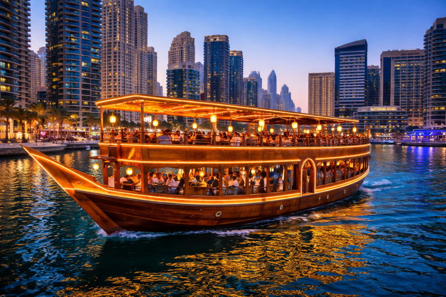 Dubai Dhow Cruise Dinner with Live Entertainment